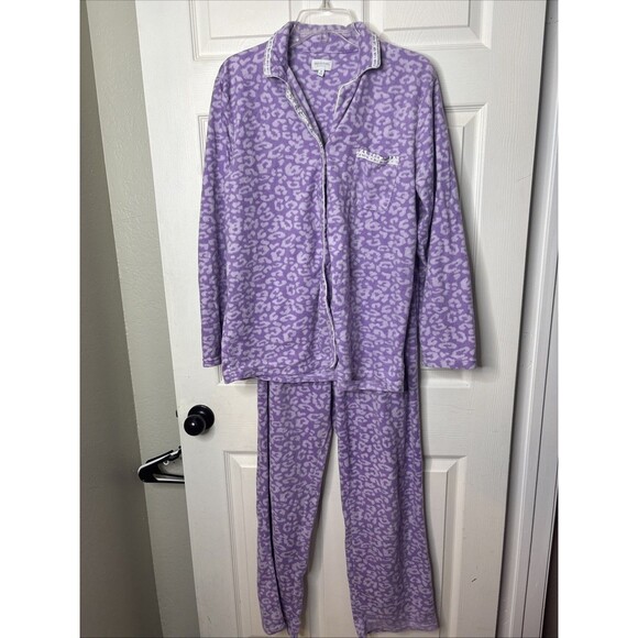 Great Northwest Clothing Company Sleepwear Medium Purple Fleece Pajama Set - Picture 1 of 7